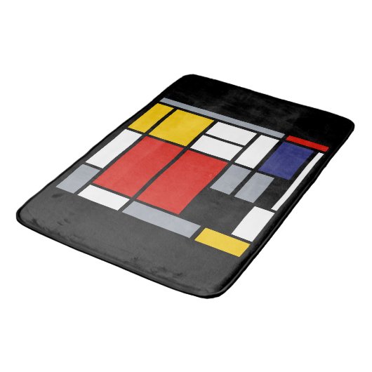 Piet Mondrian, Komposition mit großem rotem Flugze Badematte (Schrägansicht)