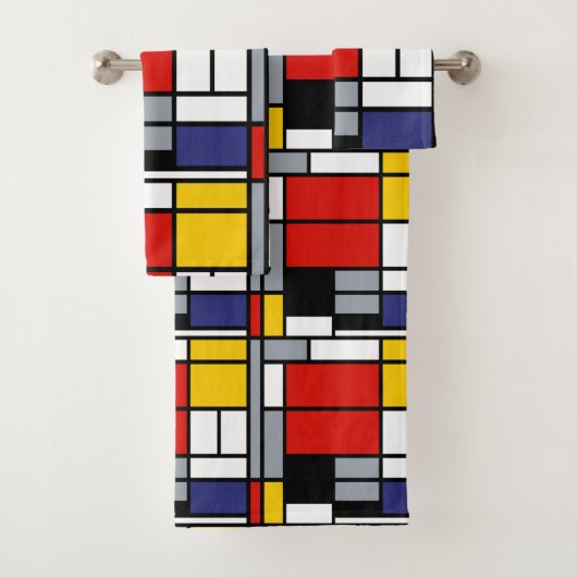 Piet Mondrian, Komposition mit großem rotem Flugze Badhandtuch Set (Insitu)