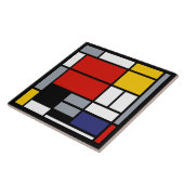 Piet Mondrian, Komposition mit großem rotem Flugze Fliese (Seite)