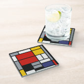 Piet Mondrian, Komposition mit großem rotem Flugze Glasuntersetzer (Schrägansicht)
