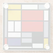 Piet Mondrian, Komposition mit großem rotem Flugze Glasuntersetzer (Rückseite)