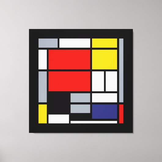 Piet Mondrian, Komposition mit großem rotem Flugze Leinwanddruck (Vorderseite)