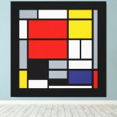 Piet Mondrian, Komposition mit großem rotem Flugze Leinwanddruck (Insitu (Holzboden))