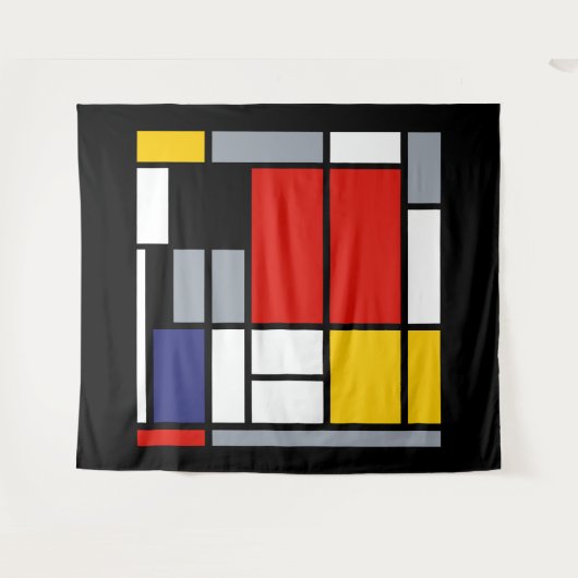 Piet Mondrian, Komposition mit großem rotem Flugze Wandteppich (Vorderseite (Horizontal))