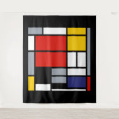 Piet Mondrian, Komposition mit großem rotem Flugze Wandteppich (Vorderseite)