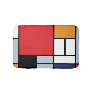 Piet Mondrian - Komposition mit großer roter Fläch Badematte