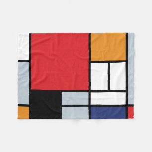 Piet Mondrian - Komposition mit großer roter Fläch Fleecedecke
