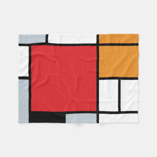 Piet Mondrian - Komposition mit großer roter Fläch Fleecedecke