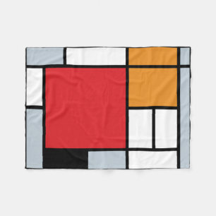 Piet Mondrian - Komposition mit großer roter Fläch Fleecedecke
