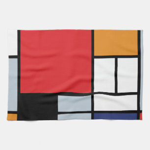 Piet Mondrian - Komposition mit großer roter Fläch Handtuch