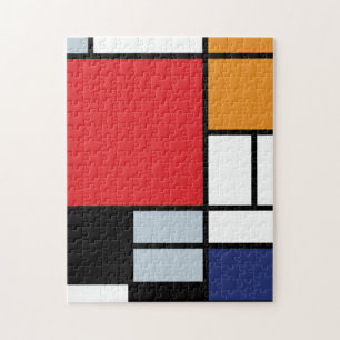 Piet Mondrian - Komposition mit großer roter Fläch Puzzle