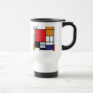 Piet Mondrian - Komposition mit großer roter Fläch Reisebecher
