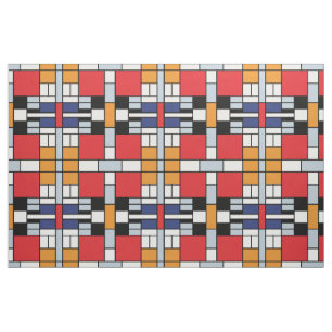 Piet Mondrian - Komposition mit großer roter Fläch Stoff