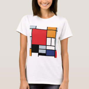 Piet Mondrian - Komposition mit großer roter Fläch T-Shirt