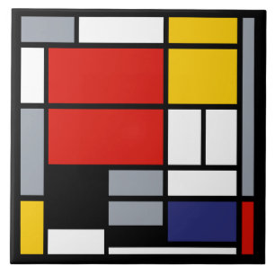 Piet Mondrian, Komposition mit großer roter Fläche Fliese