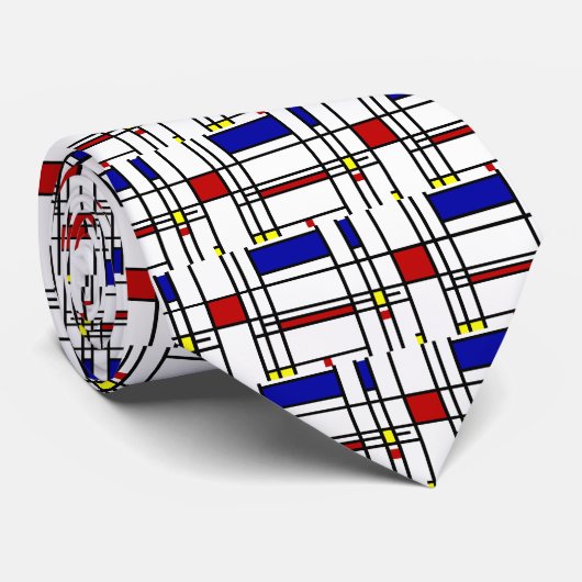 Piet Mondrian, "Komposition Nr. 10" Krawatte (Gerollt)