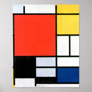 Piet Mondrian Komposition Red Yellow Blue Black Poster