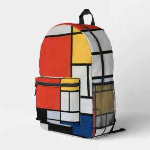 Piet Mondrian Komposition Rot Gelb Blau Druck Bedruckter Rucksack