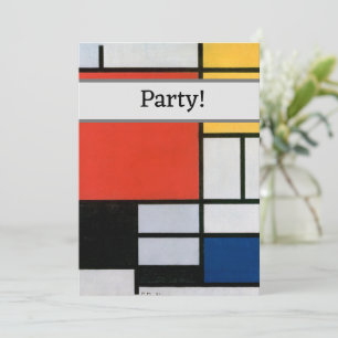 Piet Mondrian Komposition Rot Gelb Blau Druck Einladung