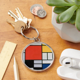 Piet Mondrian Komposition Rot Gelb Blau Druck Schlüsselanhänger