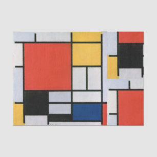 Piet Mondrian Komposition Rot Gelb Blau Druck Seidenpapier