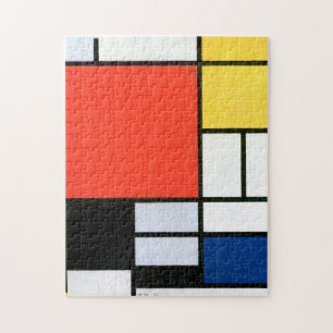 Piet Mondrian Komposition Rot Gelb Blau Schwarz Puzzle