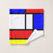 Piet Mondrian-Kunst-Art-moderne helle Farben Badhandtuch Set (Waschlappen)
