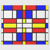 Piet Mondrian-Kunst-Art-moderne helle Farben Geschenkpapier (Flach)