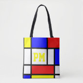 Piet Mondrian-Kunst-Art-moderne helle Initialen Tasche (Vorderseite)
