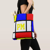 Piet Mondrian-Kunst-Art-moderne helle Initialen Tasche (Von Nahem)