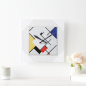 Piet Mondrian Modern Art Clock Quadratische Wanduhr (Zuhause)