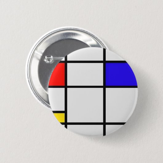 Piet Mondrian-moderne Kunst Button (Vorne & Hinten)