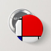 Piet Mondrian - neoplastische Kunst Button (Vorne & Hinten)