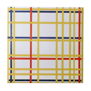 Piet Mondrian New York City I Abstrakte Kunst Fliese