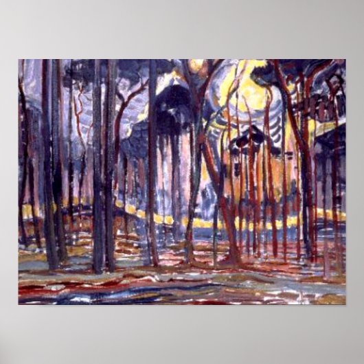 Piet Mondrian painting, Forest Poster (Vorne)