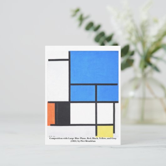 Piet Mondrian Postkarte (Stehend Vorderseite)