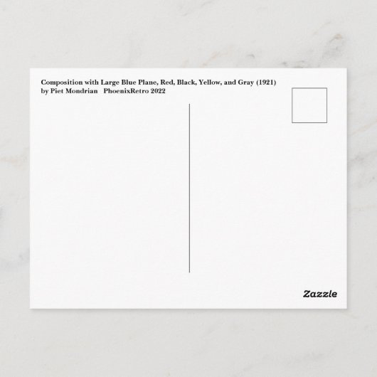 Piet Mondrian Postkarte (Rückseite)
