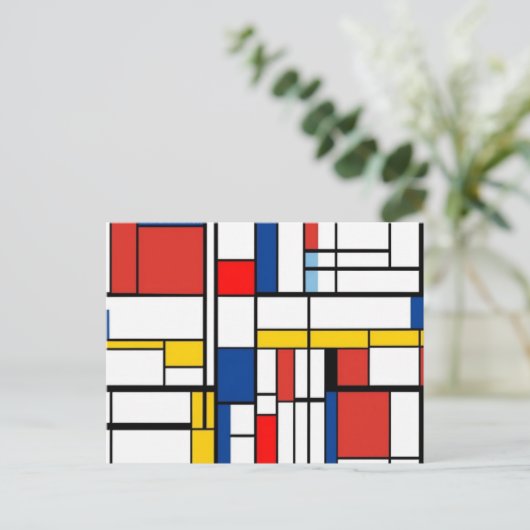 Piet Mondrian Postkarte (Stehend Vorderseite)