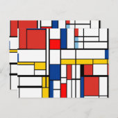Piet Mondrian Postkarte (Vorne/Hinten)