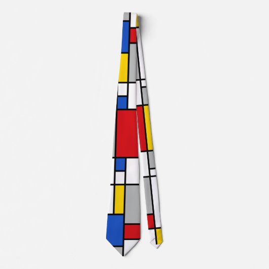 Piet Mondrian Retro Geometrische Formen Abstrakte Krawatte (Vorderseite)