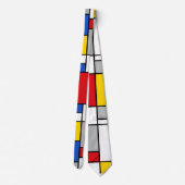 Piet Mondrian Retro Geometrische Formen Abstrakte Krawatte (Rückseite)