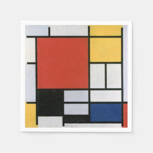 Piet Mondrian Rot Blau Gelb Abstrakte Kunst Serviette