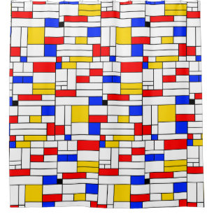 Piet-Mondrian-Stil-Abstraktkunst Duschvorhang