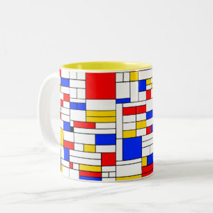 Piet-Mondrian-Stil-Abstraktkunst Zweifarbige Tasse
