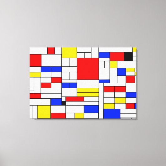 Piet Mondrian Style Abstrakt Art Canvas Print Leinwanddruck (Vorderseite)