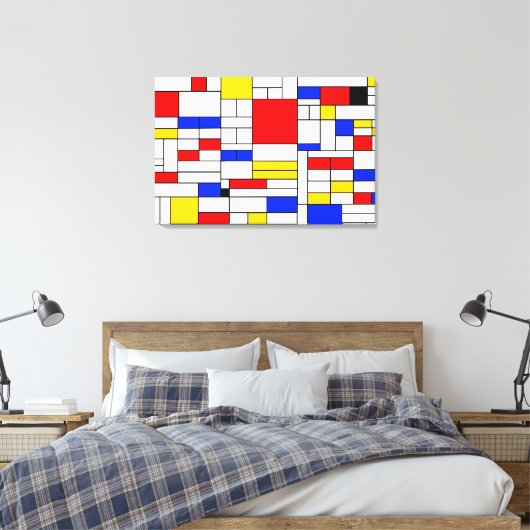 Piet Mondrian Style Abstrakt Art Canvas Print Leinwanddruck (Insitu (Schlafzimmer))