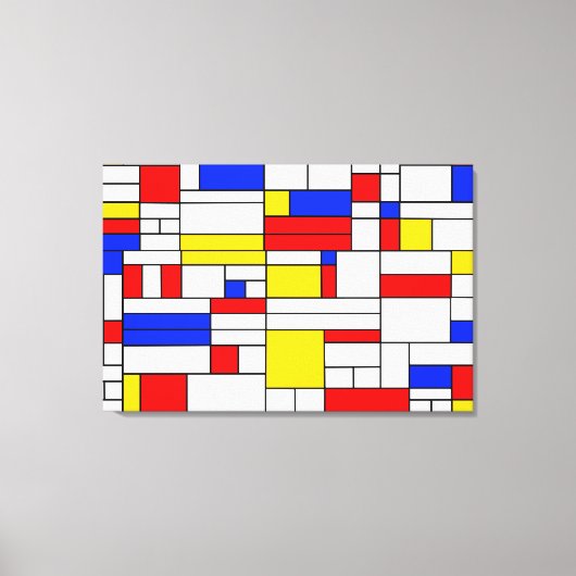 Piet Mondrian Style Abstrakt Art Canvas Print Leinwanddruck (Vorderseite)