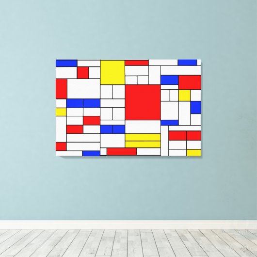 Piet Mondrian Style Abstrakt Art Canvas Print Leinwanddruck (Insitu (Holzboden))