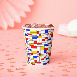 Piet Mondrian Style Abstrakt Art Kaffee Tasse Pape Pappbecher