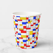 Piet Mondrian Style Abstrakt Art Kaffee Tasse Pape Pappbecher (Rückseite)